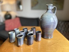 Alain Magne, Service À Liqueur, 1 Pichet & 9 Verres, Céramique, 2000