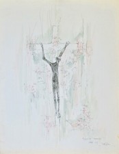 Claude VIETHO - Dessin original - Encre - Le Christ au moulin de Vaubroyen