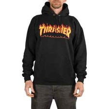 Thrasher Flame Logo Pull Capuche - Noir