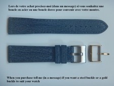 18 mm BRACELET ÉTANCHE REQUIN VÉRITABLE BLEU MARINE TYPE CHRONOMAT DOUBLE JONC