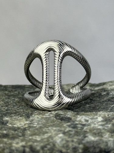 Bague argentée ajourée - bague,