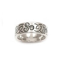 Dolly-Bijoux Bague Alliance T52 Rhodié Croix Celtique Triskel Argent Massif 925