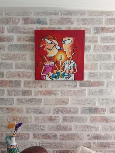 Tableau huile sur toile - sur,
