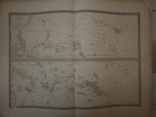 Carte issue atlas universel geographie Brué levasseur 1876 polynesie
