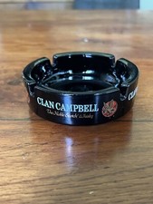 Cendrier publicitaire rond en verre Clan Campbell Scotch Whisky