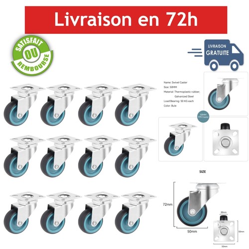 Lot roulettes pivotantes - roulettes,