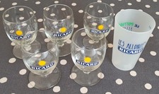 Ricard 5 verres + 1 gobelet plastique 