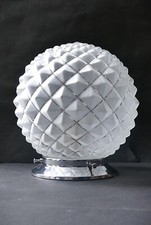 ART DECO plafonnier / lampe métal chromé globe verre pressé Era Muller