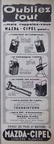 Publicité 1958 mazda cipel - publicitÉ,