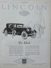 AD PRINT Original 1926 - CAR LINCOLN 8-cylinder engine in V calibrated at 60 °