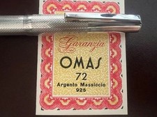 Stylo Plume OMAS 72 ARGENT MASSIF Guilloché Diamant Vintage NOS