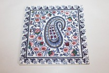 Carreau en faïence de Gien, décor cachemire, dimensions 15 x15 cm, n°3