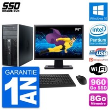 PC Tour HP Pro 6300 CMT Ecran 19" Intel G630 RAM 8Go SSD 960Go Windows 10 Wifi