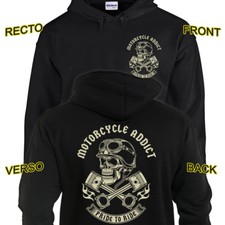 SWEAT MOTORCYCLE ADDICT  Biker Chopper Bobber Harley Davidson Indian Motard Moto
