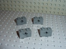4 x LEGO TECHNIC DkStone brick 1x2 ref 32064 Set 10188 10195 7661 7754 7283 7679