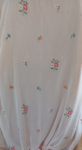 Grand rideau voilage fleuri - grand,