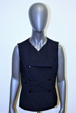 RARE vintage 70s blue wool sleeveless jacket COURREGES COUTURE FUTURE 42FR 10US