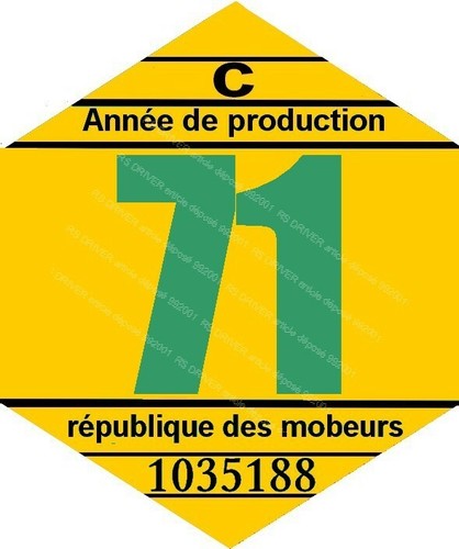 Vignette 1971 pour mobylette - 1971,