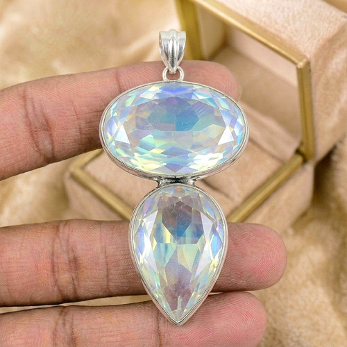 Silver mystic rainbow gemstone - mystic,