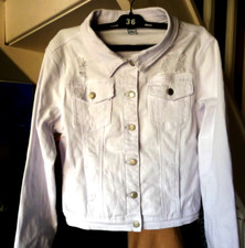 Veste jean troué blanc - veste,