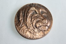 Médaille en bronze chien Drahthaar signée Marthe  Schwenck, diamètre 5 cm