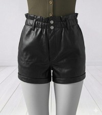 Mini short casual en cuir
