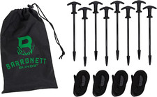 ® All-Terrain Ground Stake Kit, 8 Threaded Tip Stakes, 4 Tie-Downs, Carry Bag, B