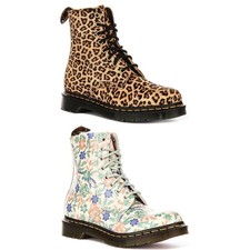 Botte Femme Dr Martens 1460 Pascal Mini Spot Hair On 8 Yeux Fleur UK 3 - 7
