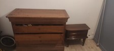 Grande Commode ancienne Louis Philippe en Noyer, 4 tiroirs avec joli marbre rose