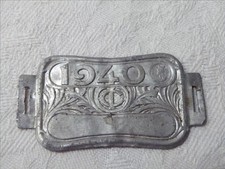 PLAQUE FISCALE TAXE 1940 DE