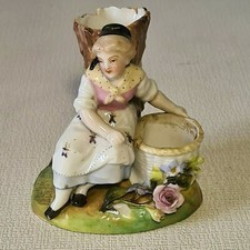 ? pyrogène porcelaine allemande ? signature bleu à identifier jeune femme 