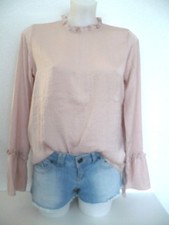 chemisier ♥ AMISU ♥ Taille XS S 32 34 36 haut blouse volant fluide nude Femme 