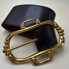 HERMÈS PARIS  ceinture en cuir marron boucle étrier