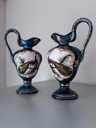 Paire aiguières vases paon - paire,