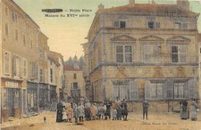 CPA 54 VEZELISE PETITE PLACE (cpa toilée émaillée  ANIMATION