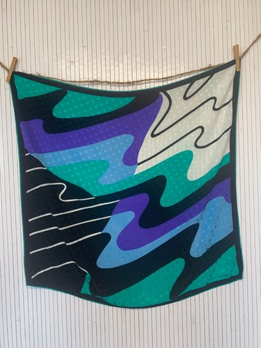 Foulard carré soie vintage - carré,