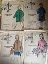 Allure de Paris lot 4 patrons de couture anciens  fille   8 à 13 ans années 50