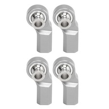 (Argent) 4PCS RC Car Rod End Bend M3 Aluminium Alliage Acier RC Car Steerin