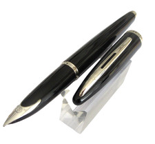 STYLO PLUME DE PRESTIGE WATERMAN MODELE CARENE PLUME EN OR EN LAQUE NOIRE Q250