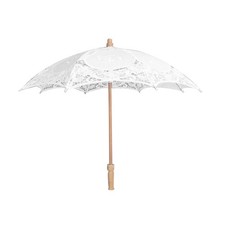  Mariage mariée dentelle parapluie blanc manche en bois parapluie beaux