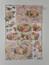 Feuille A4, découpage 3D rose