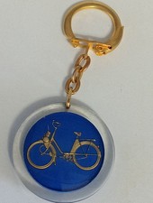 Ancien porte clé rond VELOSOLEX  fond bleu garage - voiture  vintage  Keychain