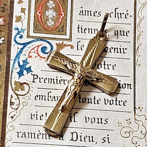 Croix art déco plaqué fix - or,