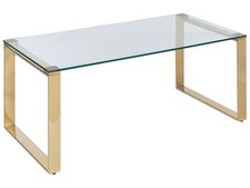 Table Basse Dorée en Verre