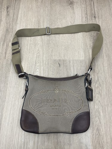 Sacoche prada marron uni - sacoche,