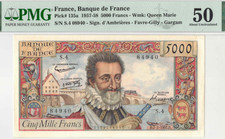 5000 francs Henri IV 1957 - Certifié PMG 50