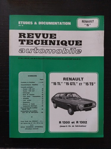 Revue technique renault tl - renault, 15