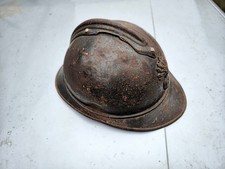 casque Adrian 1915 infanterie bleu horizon intérieur cuir 1er typeww1 état usage