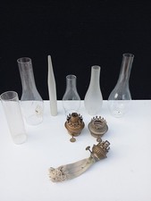 Lot 6 Anciens Verres De Lampe A Pétrole Avec 3 Brûleur, Voir Photos " Toudeco " 