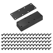 12 Set Plaque De Réparation Support Métallique Plat Renfort, Noir, 5.44"x1.97"